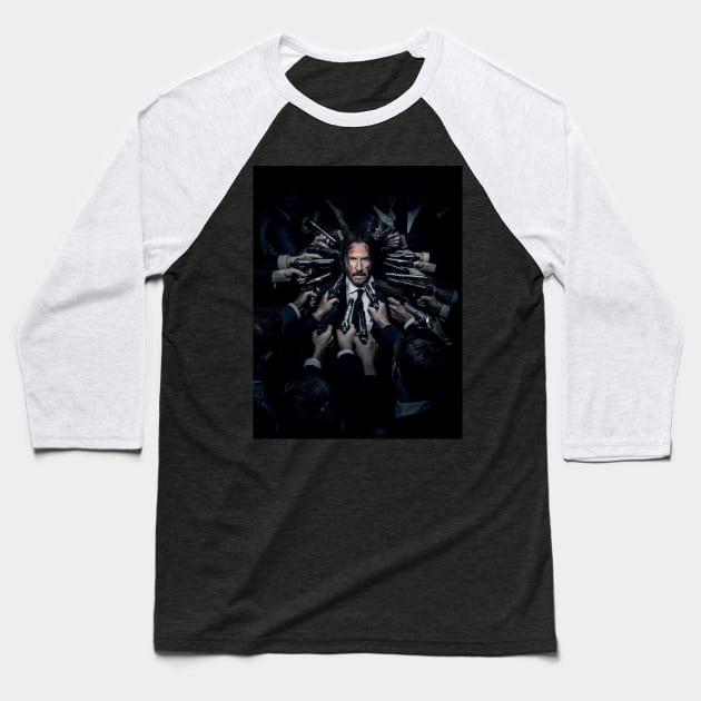 John Wick Baseball T-Shirt by Laris Manis Art